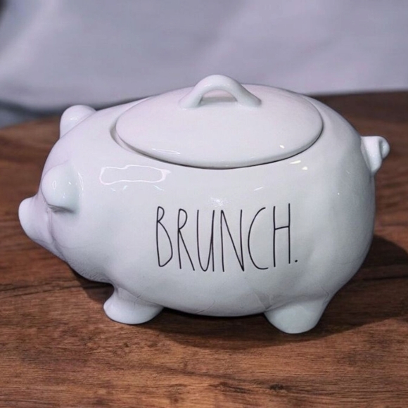 Rae Dunn White Pig-Shaped Brunch Container - Picture 1 of 8